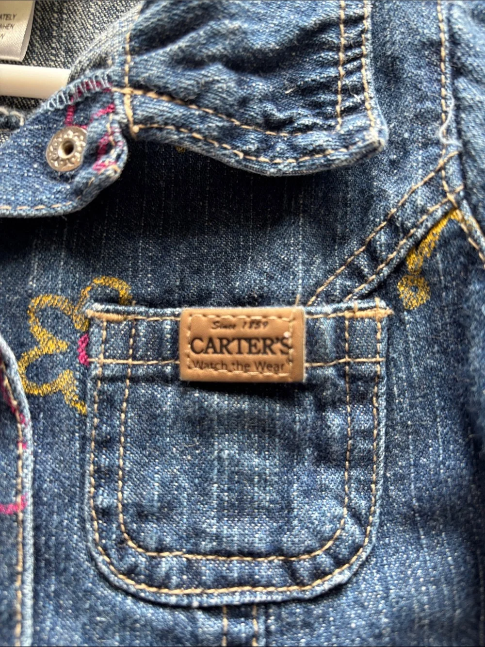 Carter's Blue Denim Dress with Multicolor Butterfly Accents